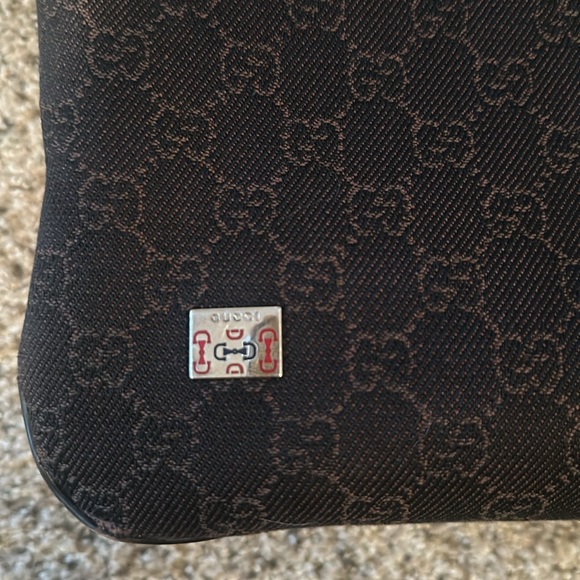 GUCCI GG MONOGRAMED brown canvas shoulder bag. Comes with dust bag - Picture 5 of 12